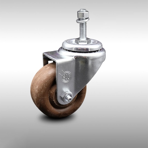 3.5 Inch SS High Temp Glass Filled Nylon Swivel 10mm Threaded Stem Caster